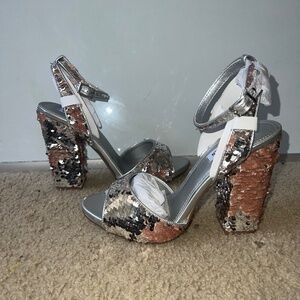Steve Madden glitter sequins dress heels